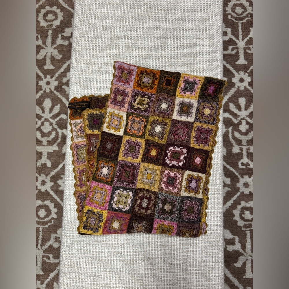 Sophie Digard Wool Granny Square Scarf